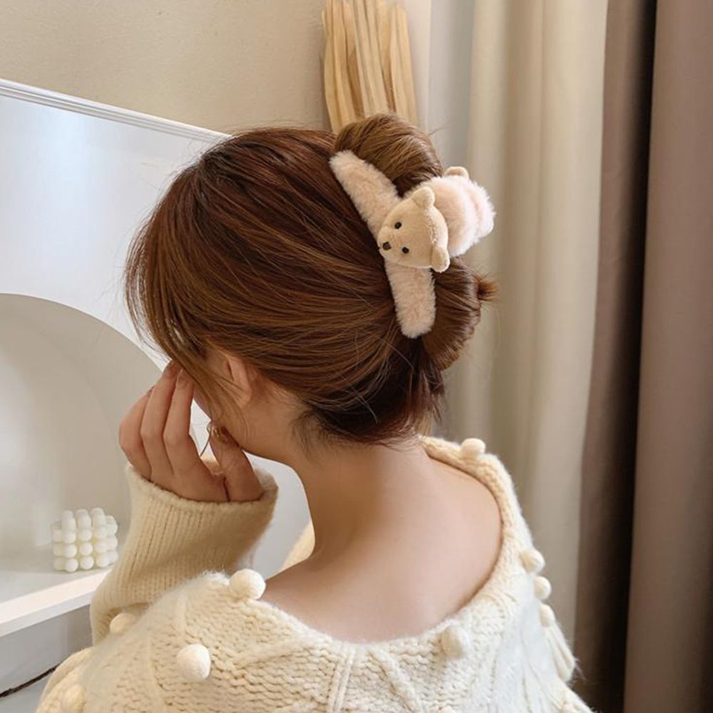 Kẹp tóc acrylic hình gấu hoạt hình phong cách Hàn Quốc dễ thương nhiều màu sắc cho nữ