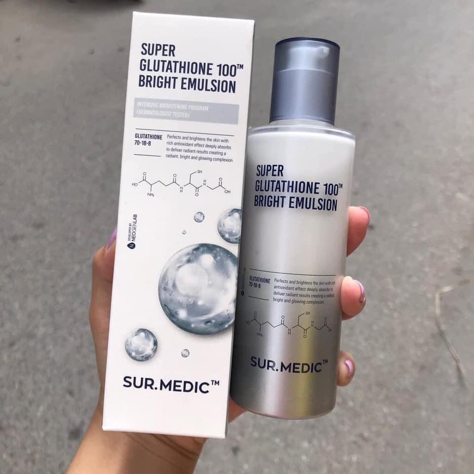 (Có Bill Mua Tại Hàn) Toner Trắng Da, Nước Hoa Hồng Dưỡng Trắng Da SUR.MEDIC SUPER GLUTATHIONE 100 BRIGHT SKIN 120ml