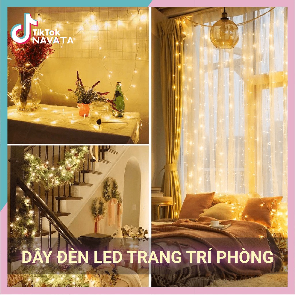 Dây đèn Led đèn trang trí 5m 10m không chớp nháy decor phòng Tiktok Room [Cắm Điện]