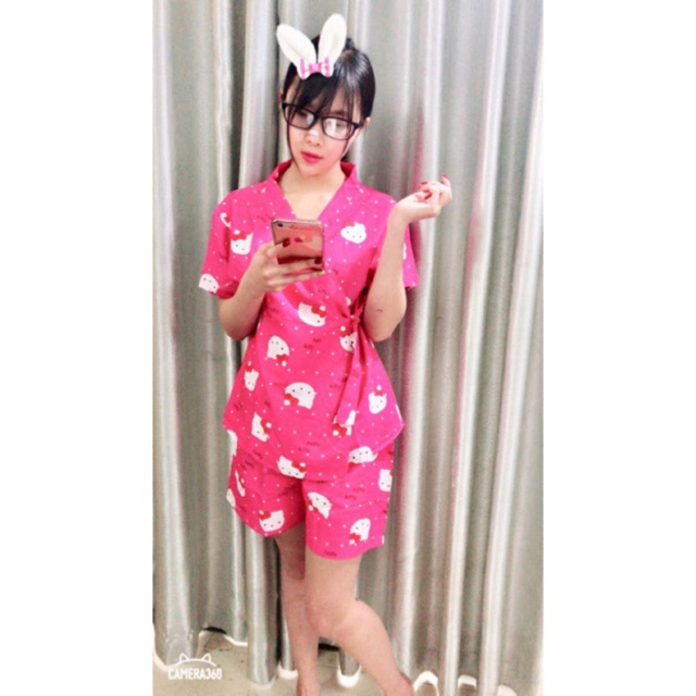 Bộ ngủ kimono tay ngắn quần ngắn siêu xinh