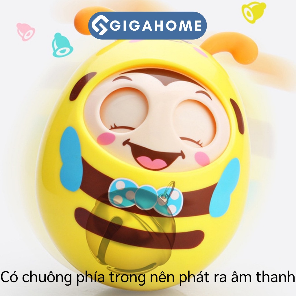 Đồ Chơi Con Lật Đật Ong Đáng Yêu Cho Bé GIGAHOME Biết Nhắm Mở Liếc Mắt, Kêu Leng Keng 7681
