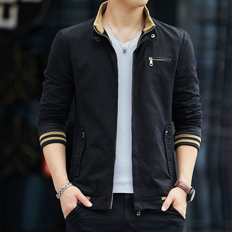 Áo khoác nam cotton chất lượng cao jaket thời trang áo khoác gió jaket off-road mới áo khoác nam dây