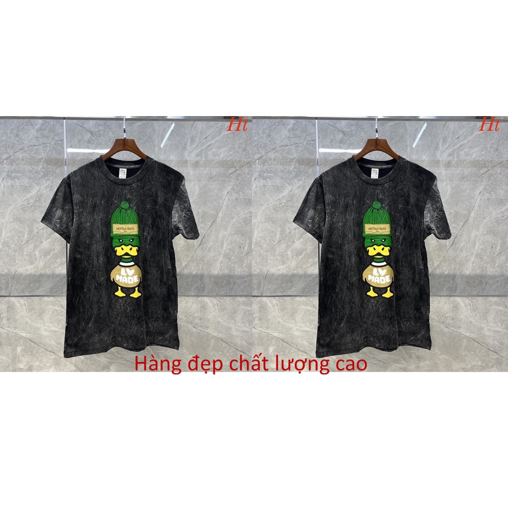 Áo thun loang vịt xanh siêu đẹp chất liệu cotton nam nữ mặc đẹp