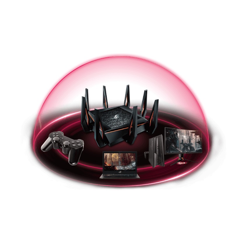 [ELGAME8 - giảm 8%]ASUS ROG Rapture GT-AX11000 (Gaming Router) Wifi AX11000 3, Wifi 6 (802.11ax), AiMesh 360 WIFI Mesh