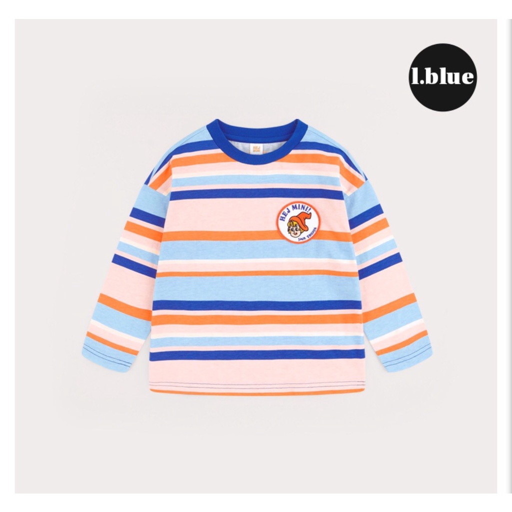 Áo thun kẻ bé trai logo ngực Hej. HA3457