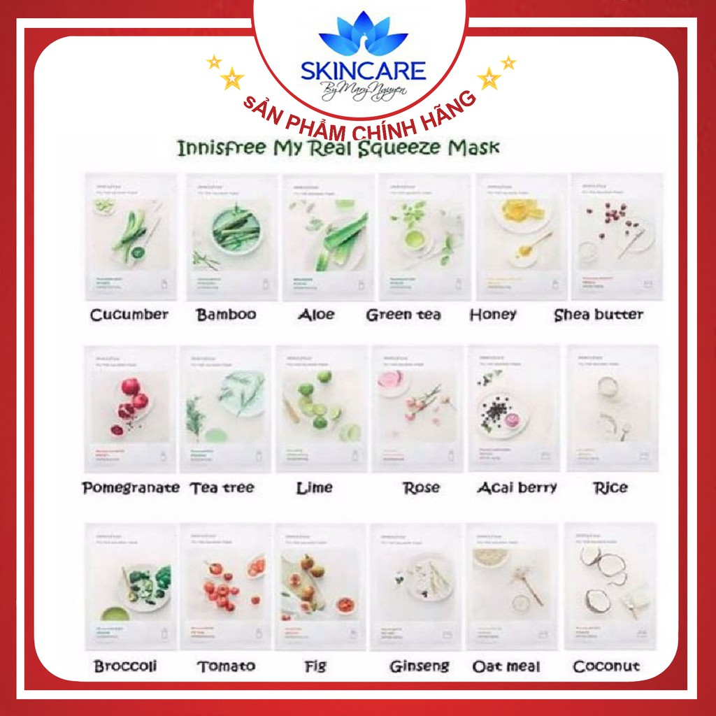 Mặt Nạ Giấy Innisfree Cấp Nước Giữ Ẩm Và Căng Bóng Da