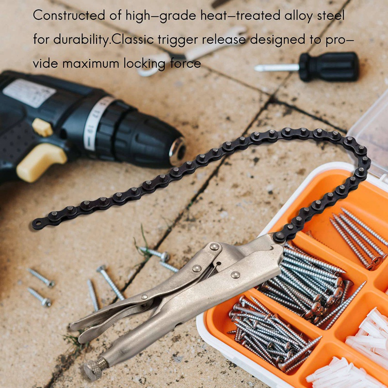 10 inch Chuỗi Vise Kẹp Kìm Khóa Tay Cầm Cờ lê Ống lọc dầu 16,5 inch Chiều dài chuỗi