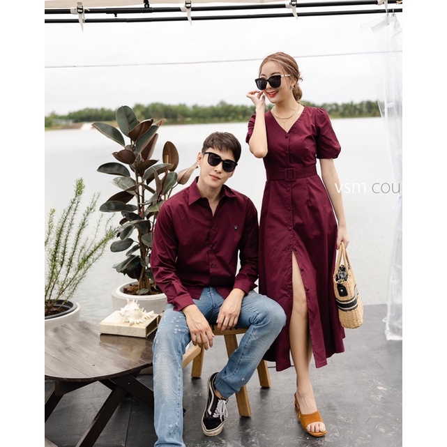 (Có FEEDBACK) Áo váy đôi, đồ đôi, đồ cặp mặc tết, đi chơi, đi làm chất lượng Forever Couple Store (giá gồm váy và áo)