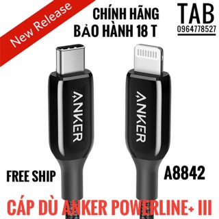 Cáp Dù Anker PowerLine+ 3 UsbC To Lightning - Bảo Hành 18 Tháng thumbnail