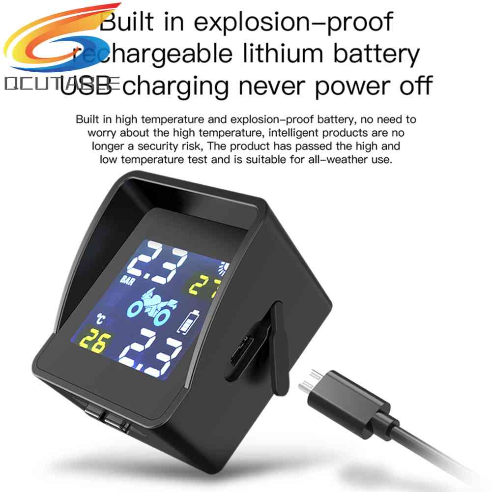 Hệ Thống Báo Động Áp Suất Lốp Xe Máy Năng Lượng Mặt Trời TPMS Với 2 Cảm Biến