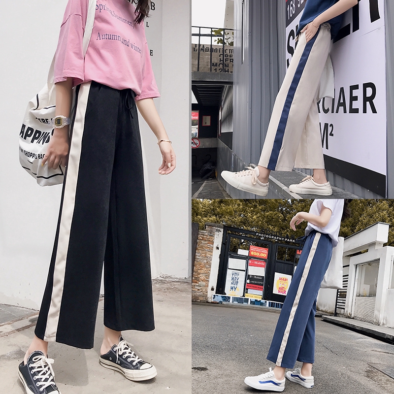 Quần ống rộng lưng cao phong cách retro thời trang cho nữ