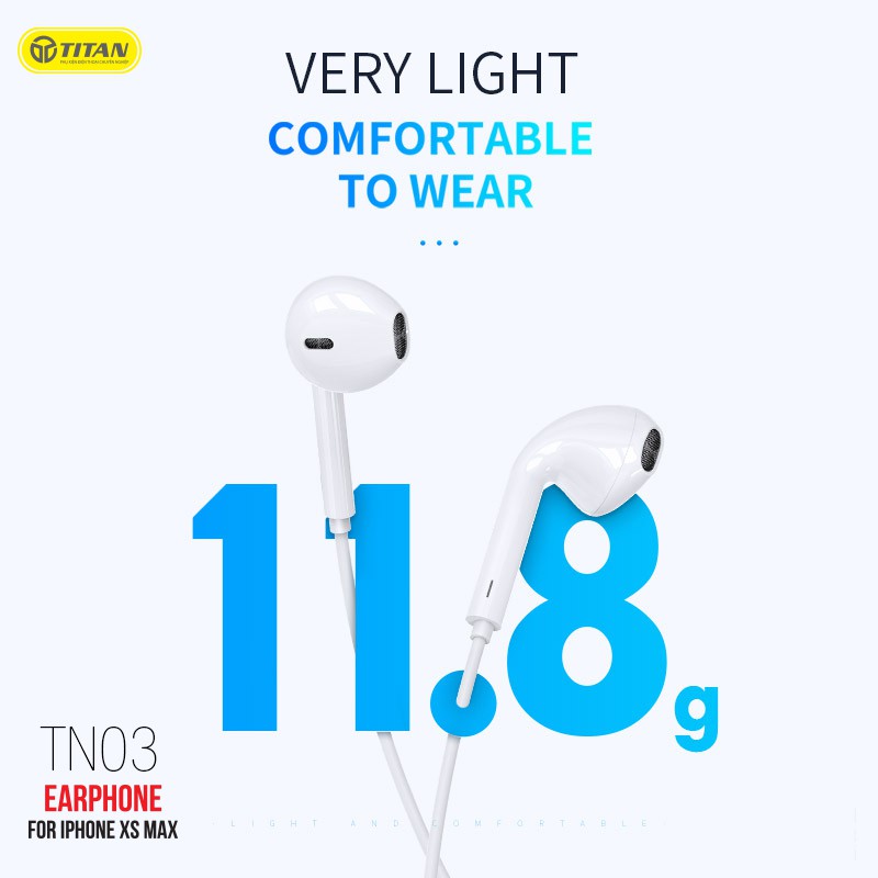 𝗧𝗮𝗶 𝗻𝗴𝗵𝗲 Iphone 6/7/8/X/11pro/12pro max, Tai nghe dây bluetooth Titan Zin Hàng Chính Hãng - Bảo hành 12 Tháng