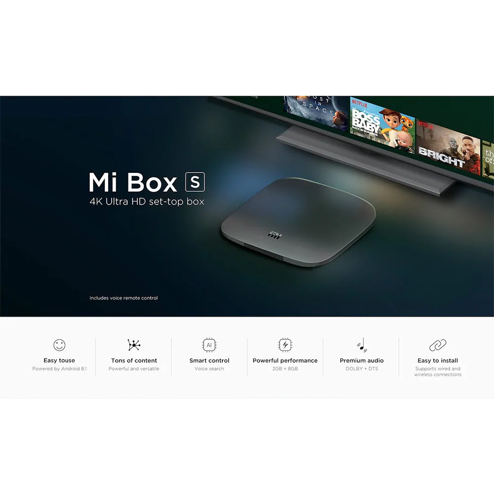 Đầu Android Tivi Box Xiaomi Mibox S (MDZ-22- AB) - Hàng DGW