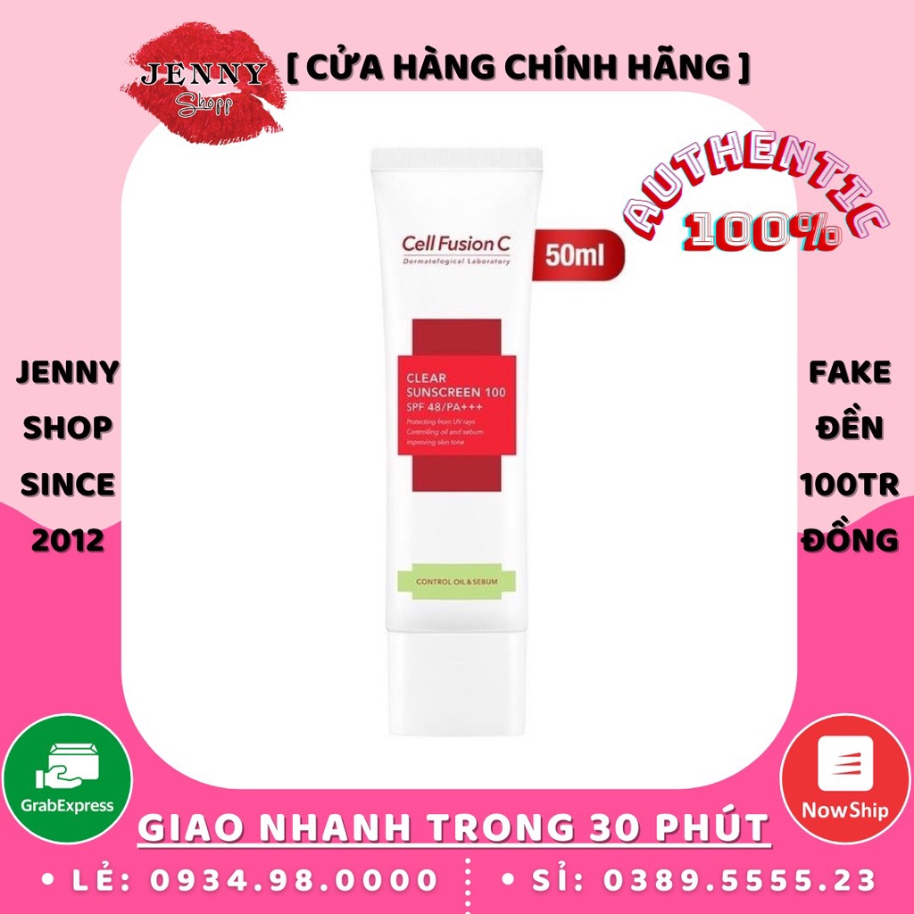 Kem Chống Nắng Cell Fusion C Clear Advanced Sunscreen 100 SPS 50 PA++++ .