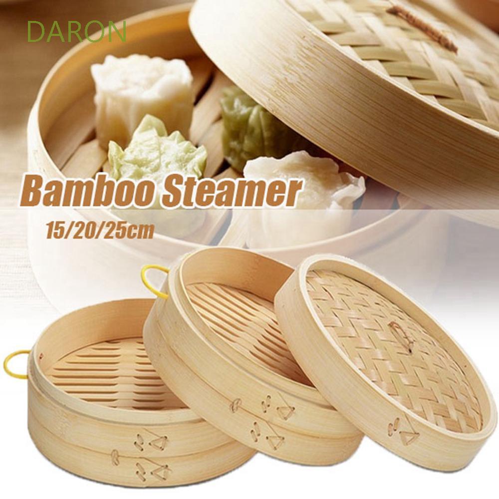 Lồng Hấp Bánh Bao Bằng Gỗ Tre Có Tay Cầm Chống Bỏng 15 / 20 / 25 / 30 cm