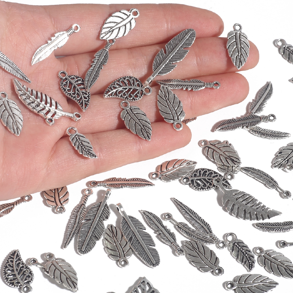 Mặt dây chuyền hợp kim kẽm hình lá thiết kế 10 phong cách