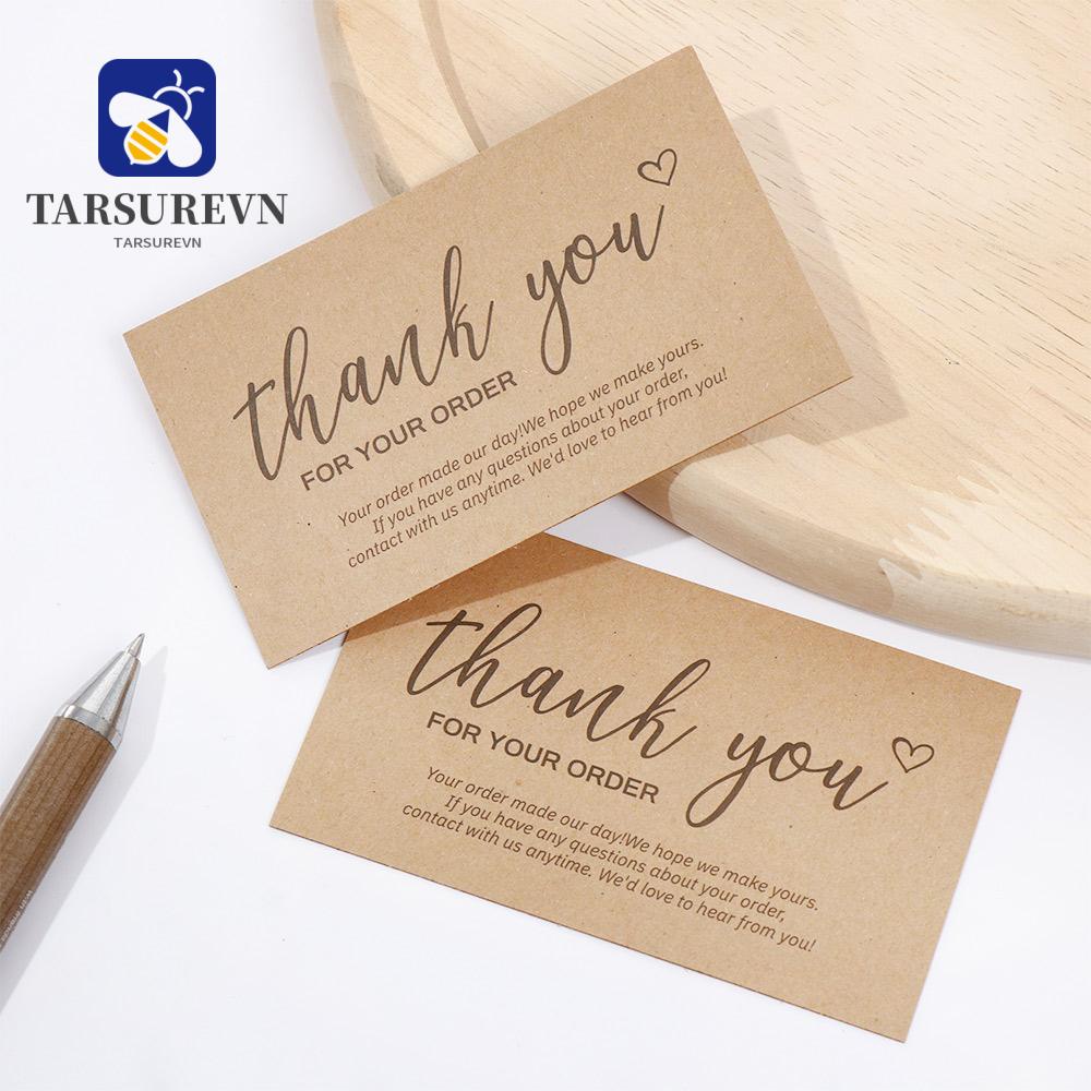 30 Thiệp giấy kraft cảm ơn với chữ "Thank You For Your Order" cho bao bì bán hàng