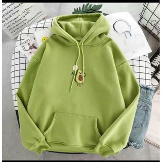 Áo hoodie nửa quả bơ đánh cầu ngộ nghĩnh chất nỉ bông dày dặn