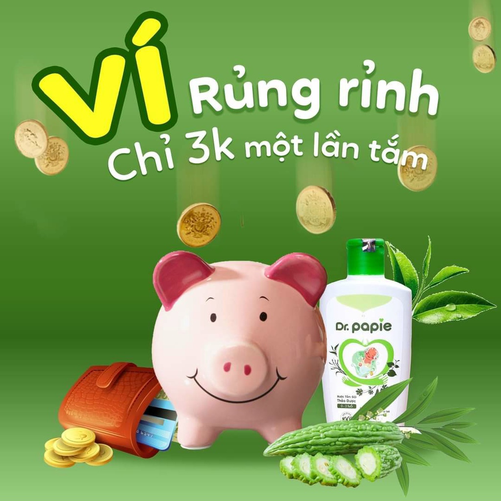 Nước tắm thảo dược chống muỗi  Dr Papie cho bé 230ml