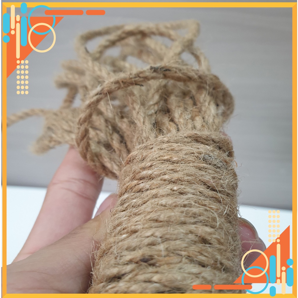 Dây thừng trang trí gói quà, dây gai decor lọ hoa, dây sơ dừa trang trí treo ảnh, treo kệ nghệ thuật