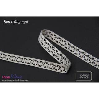 (GIÁ 1 MÉT) Ren zakka trắng/kem 1cm