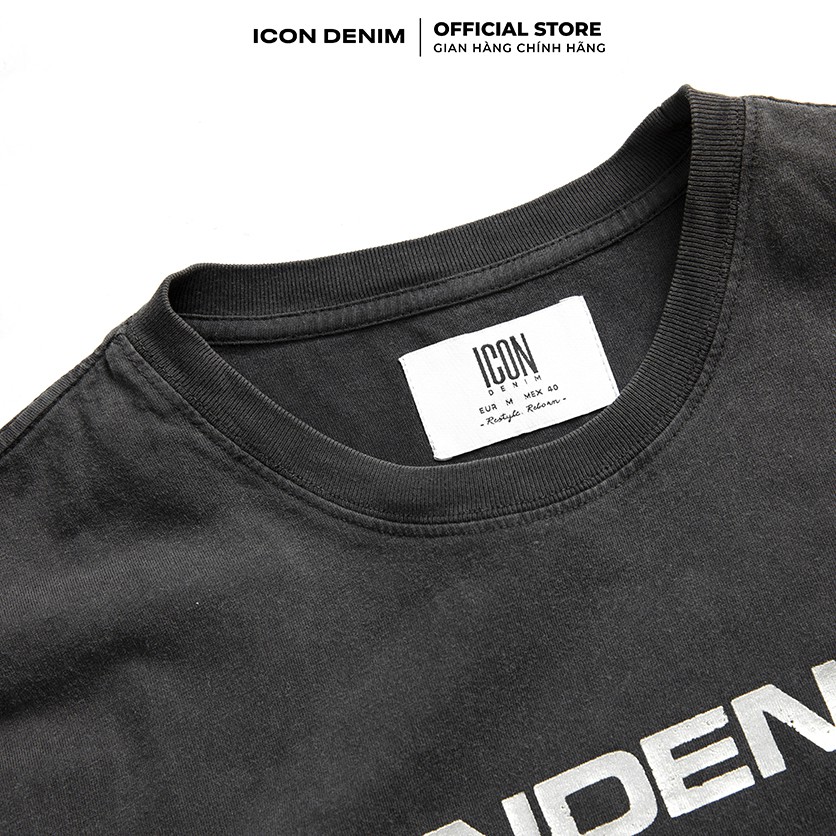 Áo Thun Wash Xám Nam ICON DENIM Tay Ngắn Chất, Hình In Phản Quang | BigBuy360 - bigbuy360.vn