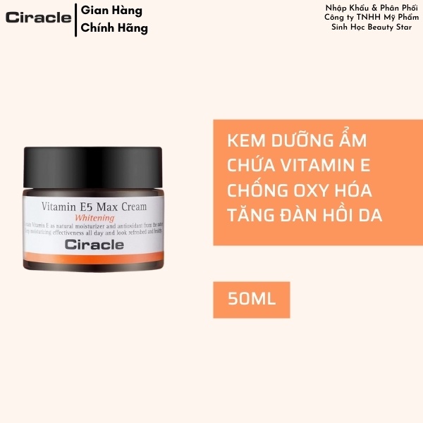 Kem Dưỡng Trắng Da Ciracle Vitamin E5 Max Cream - 50ml