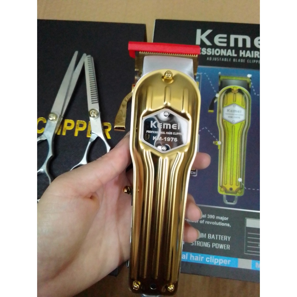 Combo Tông Đơ Kemei 1976 Cao Cấp Tặng Kèm 2 Kéo Cắt Tỉa Tiện Lợi