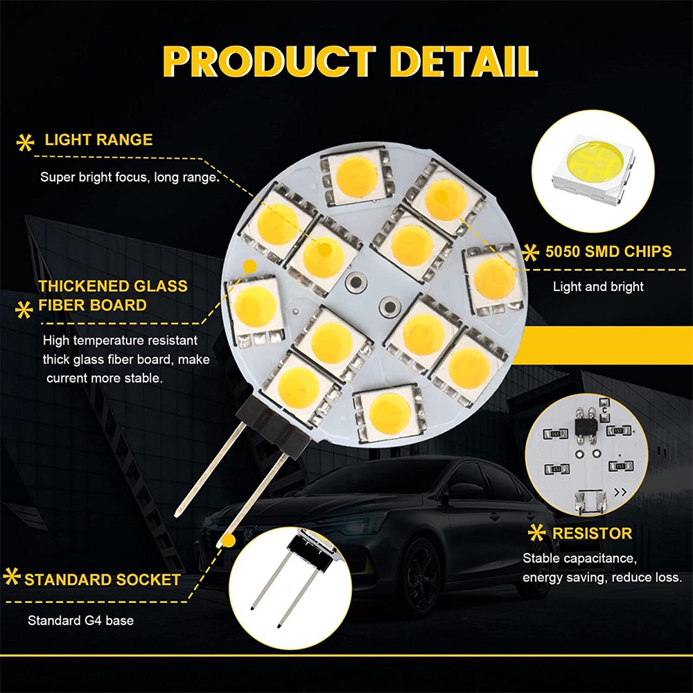 Đèn Pha LED Tròn AC12V G4 2W 3W 5730 15 / 24 Bóng 20W Thay Thế Chuyên Dụng