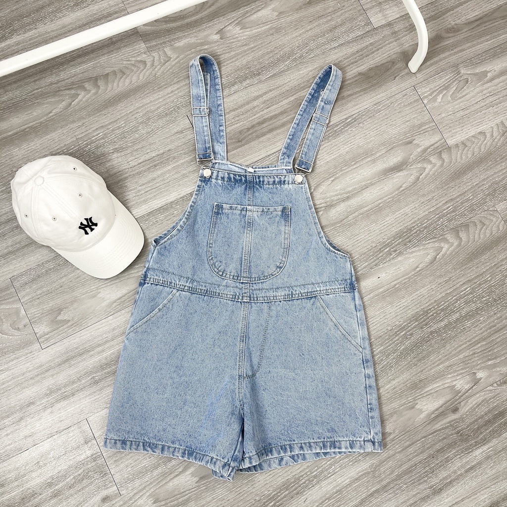 Yếm jean short túi ngực Dạng Yếm Dáng Ngắn Ulzzang Hàn Quốc CHIBEST KYB82