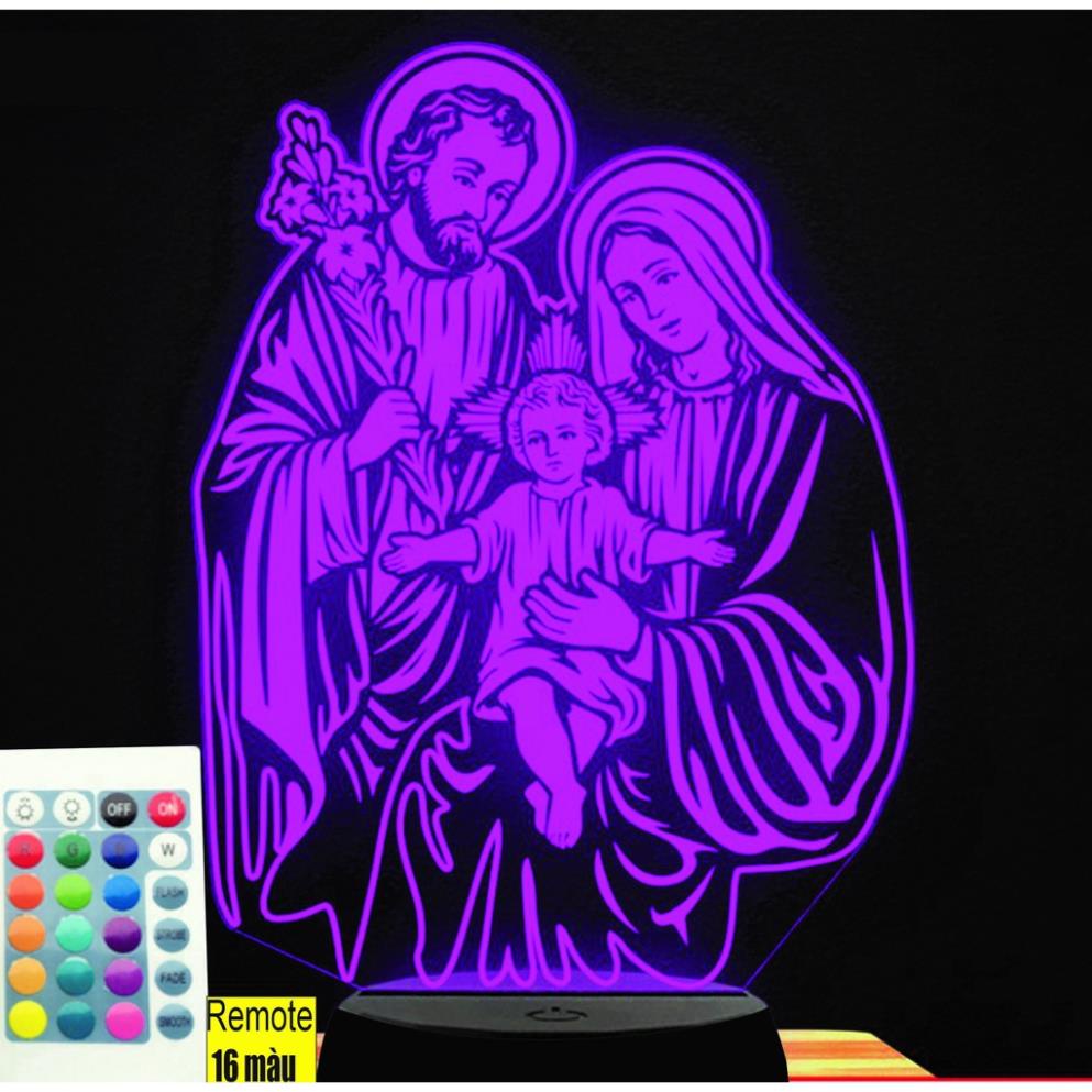Đèn ngủ 3d. Đèn thờ led 16 màu Hình Chúa, Hình thờ tượng Chúa,  khắc hình theo yêu cầu.