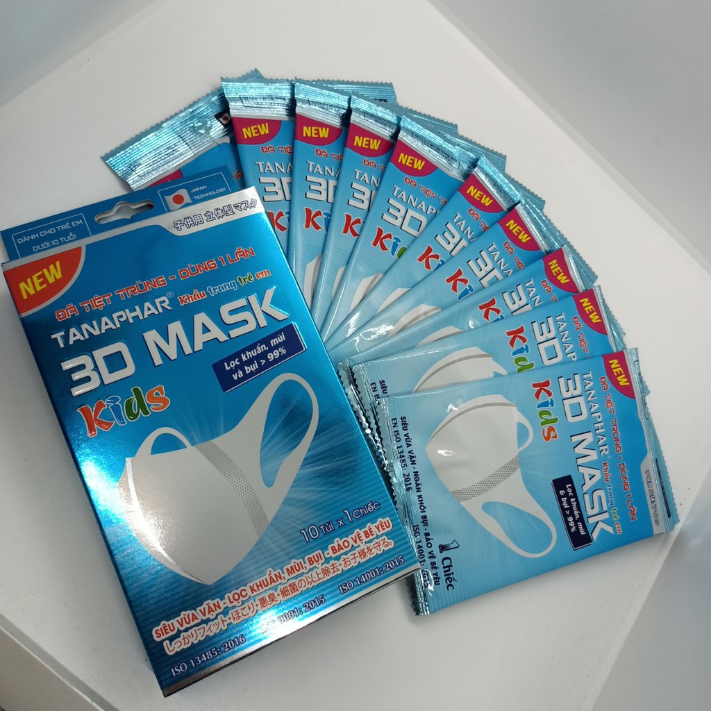 Khẩu trang 3D Mask Tanaphar trẻ em người lớn hộp 10 chiếc