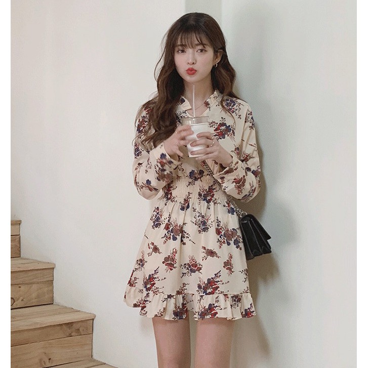 Đầm Hoa Xinh Kiểu Korea Dễ Thương DN061 ShopMaySG Đầm Nữ Váy Nữ Váy Hoa