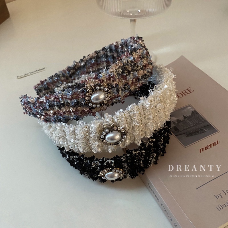 Băng Đô Cài Tóc Đính Hạt Ngọc Trai Thời Trang Thu Đông Cá Tính