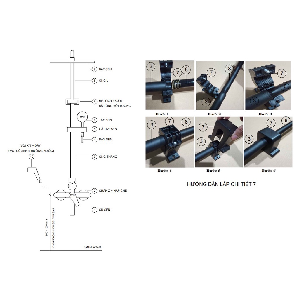 sen cây tắm đứng nóng lạnh MAS giá rẻ