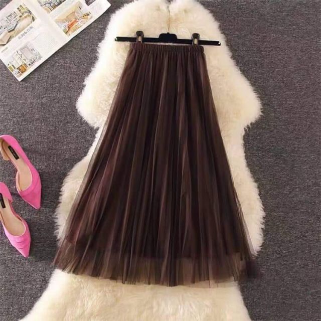 Chân váy von xoè dáng dài ba lớp VL906 loại đẹp | BigBuy360 - bigbuy360.vn