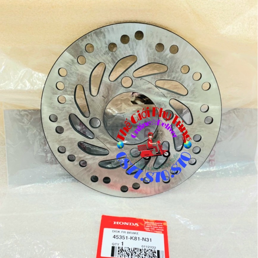 Đĩa thắng trước Vario - Click 2015-2017 zin honda indo - 45351-K81-N31