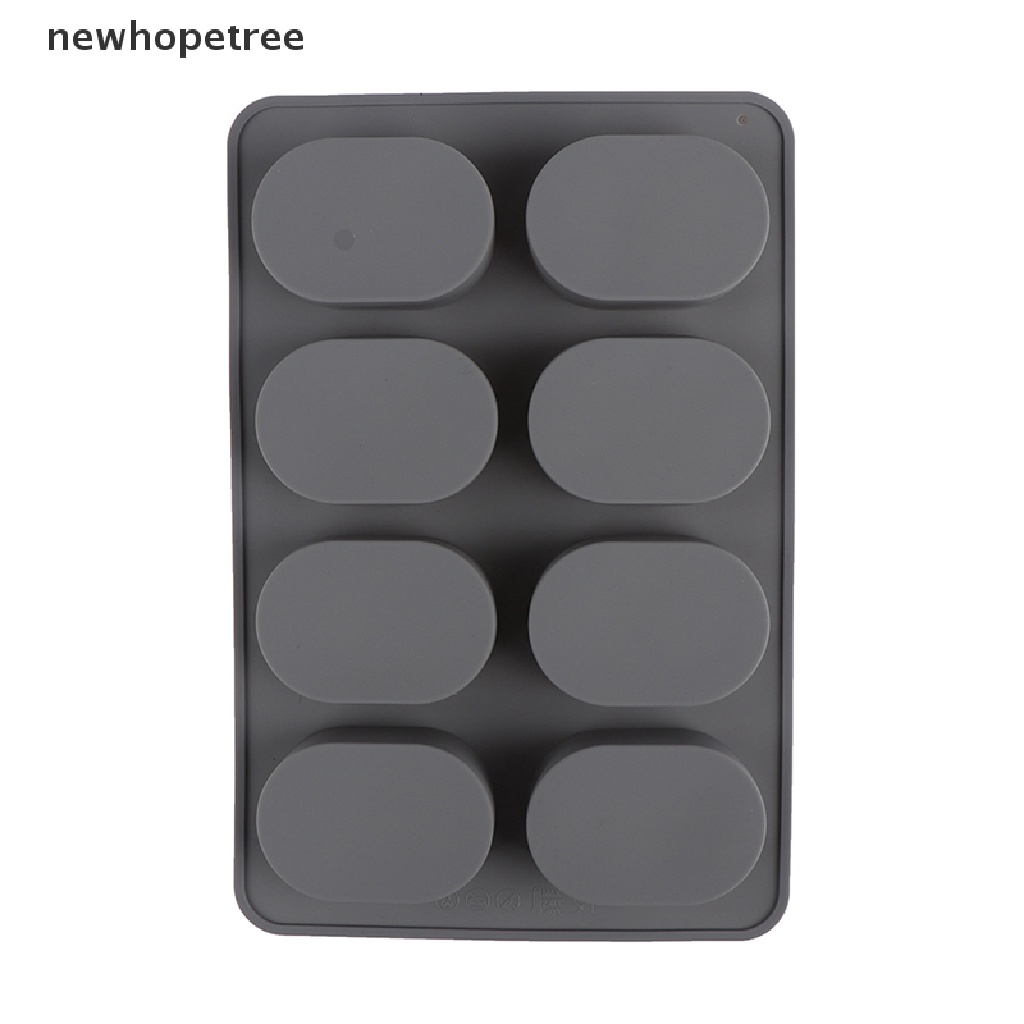 newhopetree Silicone cake mold hand soap mold 8-hole Oval mold jelly mold soap mold  OIK