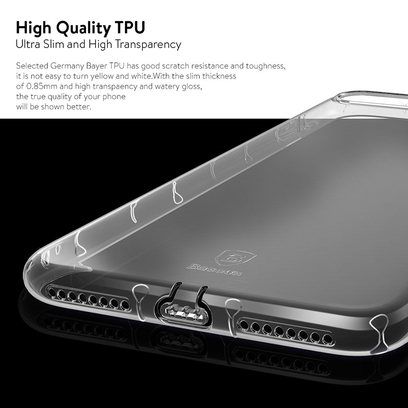 Ốp lưng silicon nhám siêu mỏng chống trầy cho iPhone 7 Plus / iPhone 8 Plus hiệu Baseus Super Slim Stylish Choice