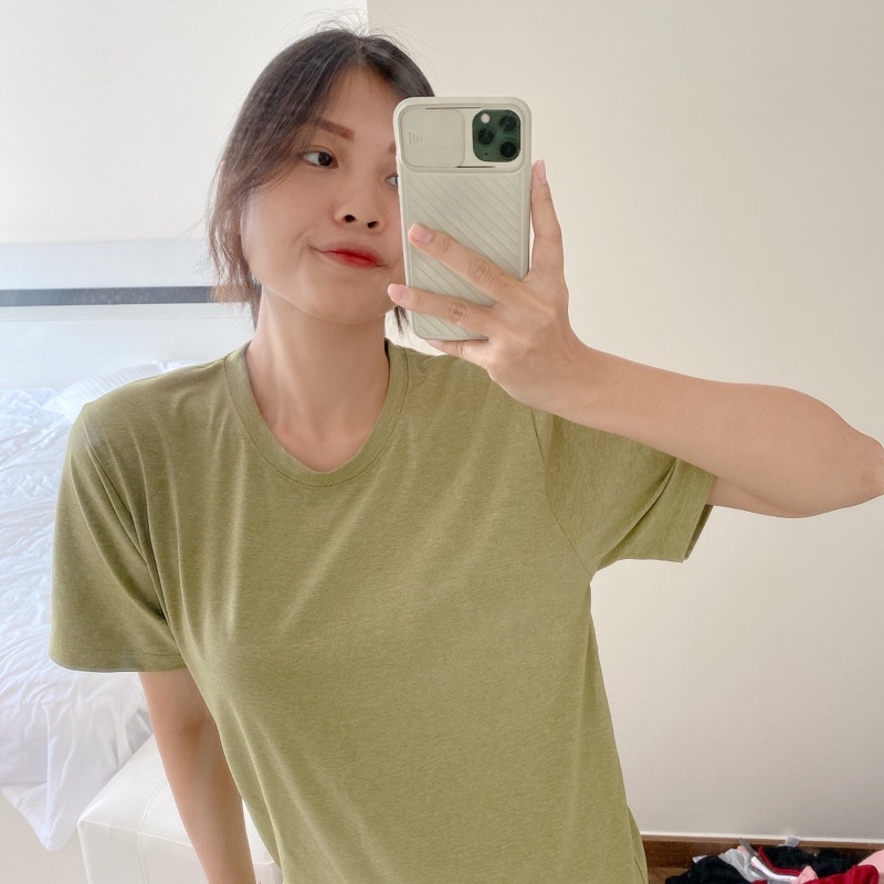 ÁO THUN TRƠN AGE2X Trắng Xanh Cải Đốm hàng vnxk Chất liệu: 83% cotton, 10% spendex, 7% polyester