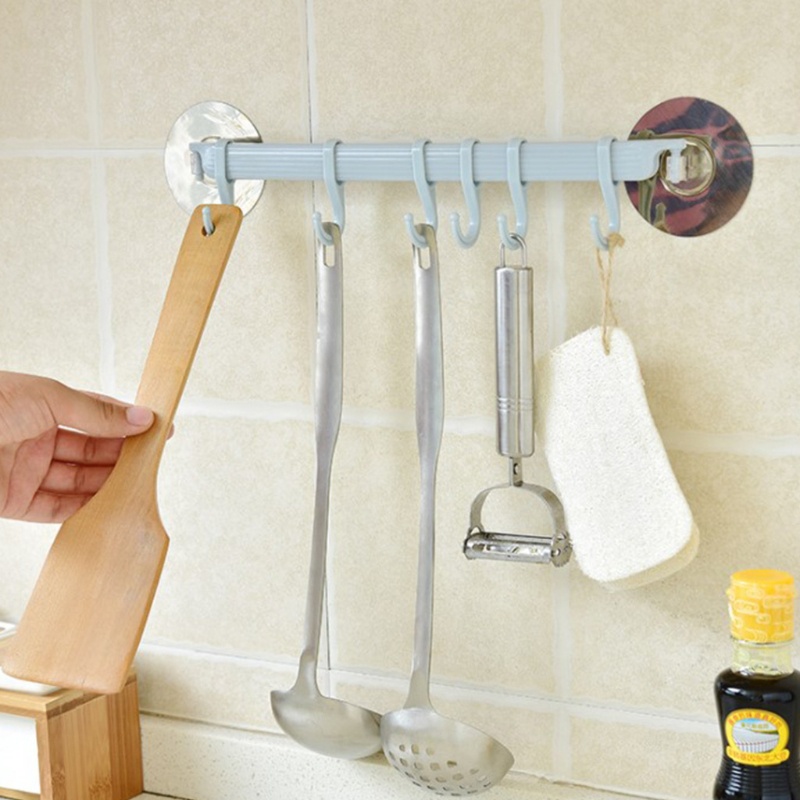 Giá Đỡ Treo Chìa Khóa / Đồ Dùng 6 Móc Dán Tường Không Cần Đinh Tiện Dụng Cho Nhà Tắm / Nhà Bếp