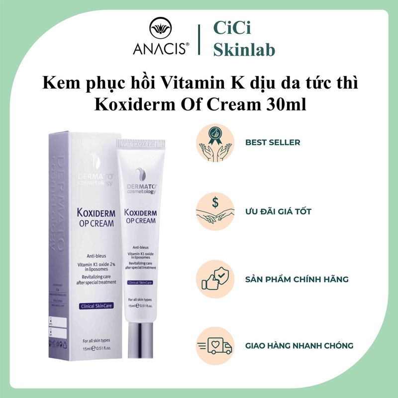 Kem phục hồi Vitamin K dịu da tức thì Koxiderm Of Cream 30ml