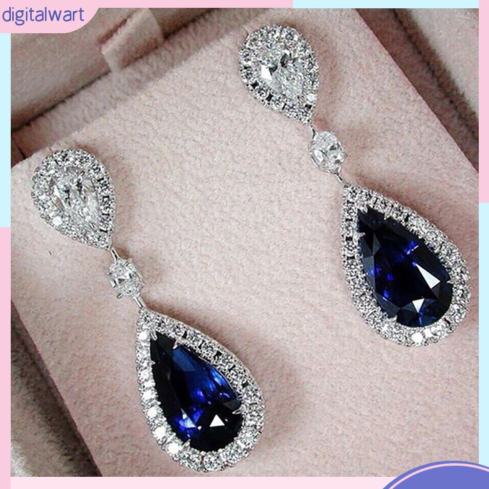 Bông tai dáng dài phối mặt hình giọt nước tinh tế thời trang cho nữ