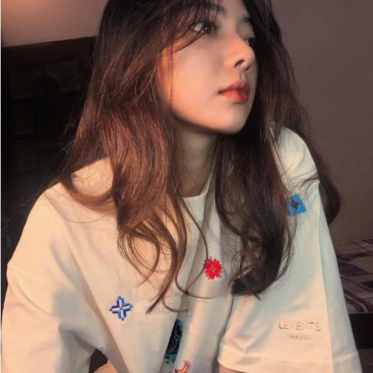 Áo thun tay lỡ Unisex LEVENTS LOVE màu KEM ❤️/Nam nữ unisex/Áo phông cổ tròn form rộng TAHAYA ❤️