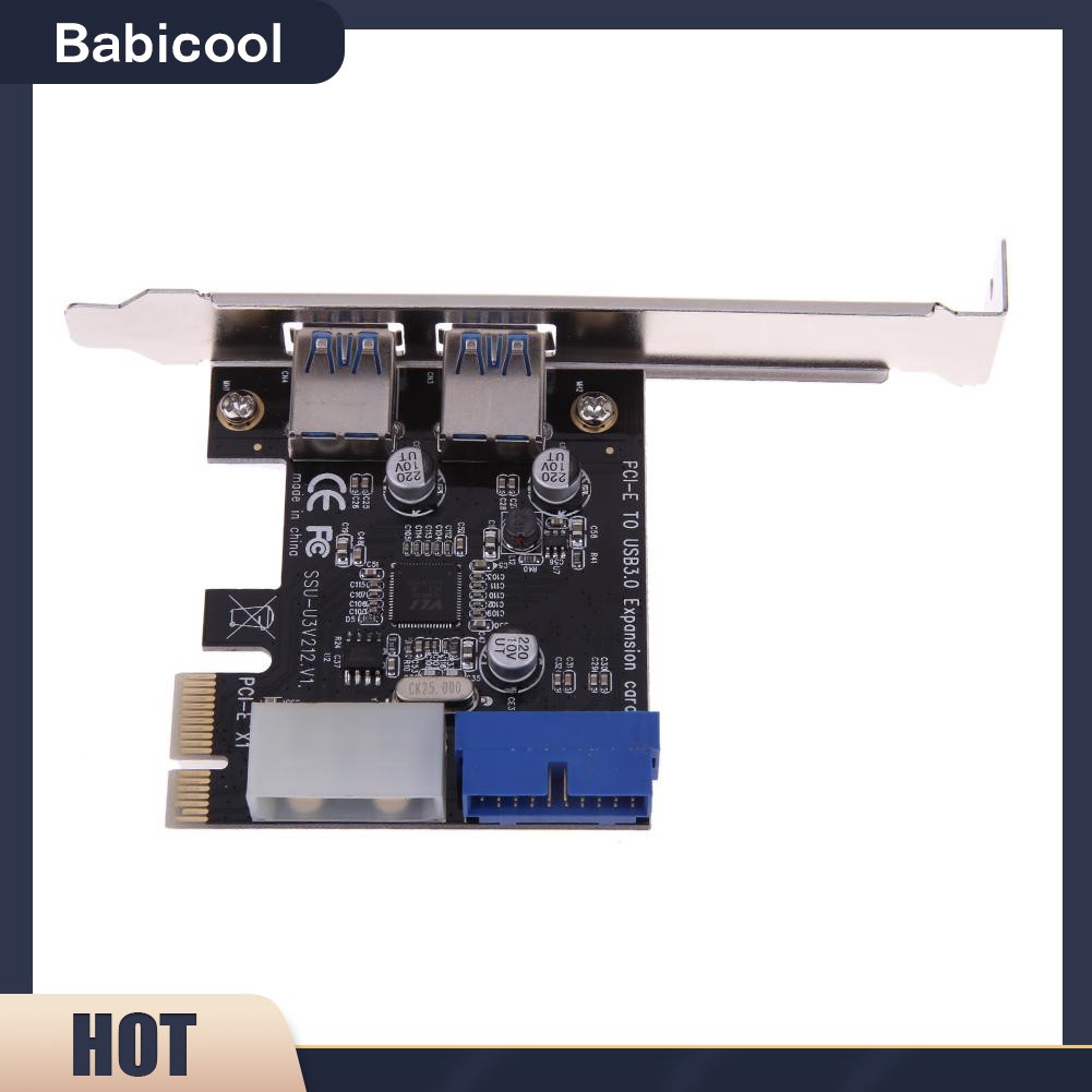 External 2Port USB3.0 + Internal 19pin Header PCIe Card 4pin IDE Power Connector