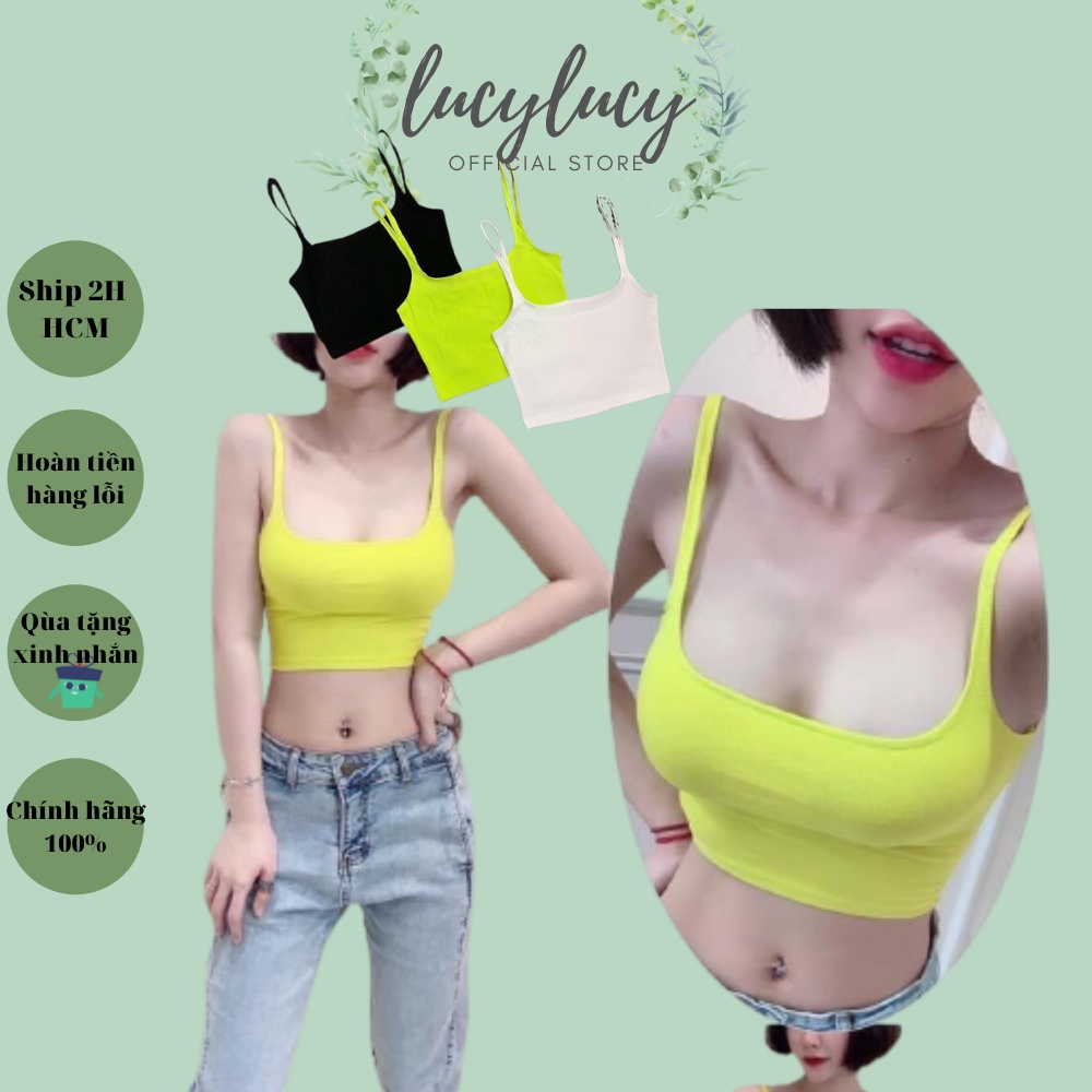 Áo 2 dây mảnh Nữ dáng Croptop Cơ bản Mùa Hè, Chất Thun borip Thái loại 1 LUCYLUCY