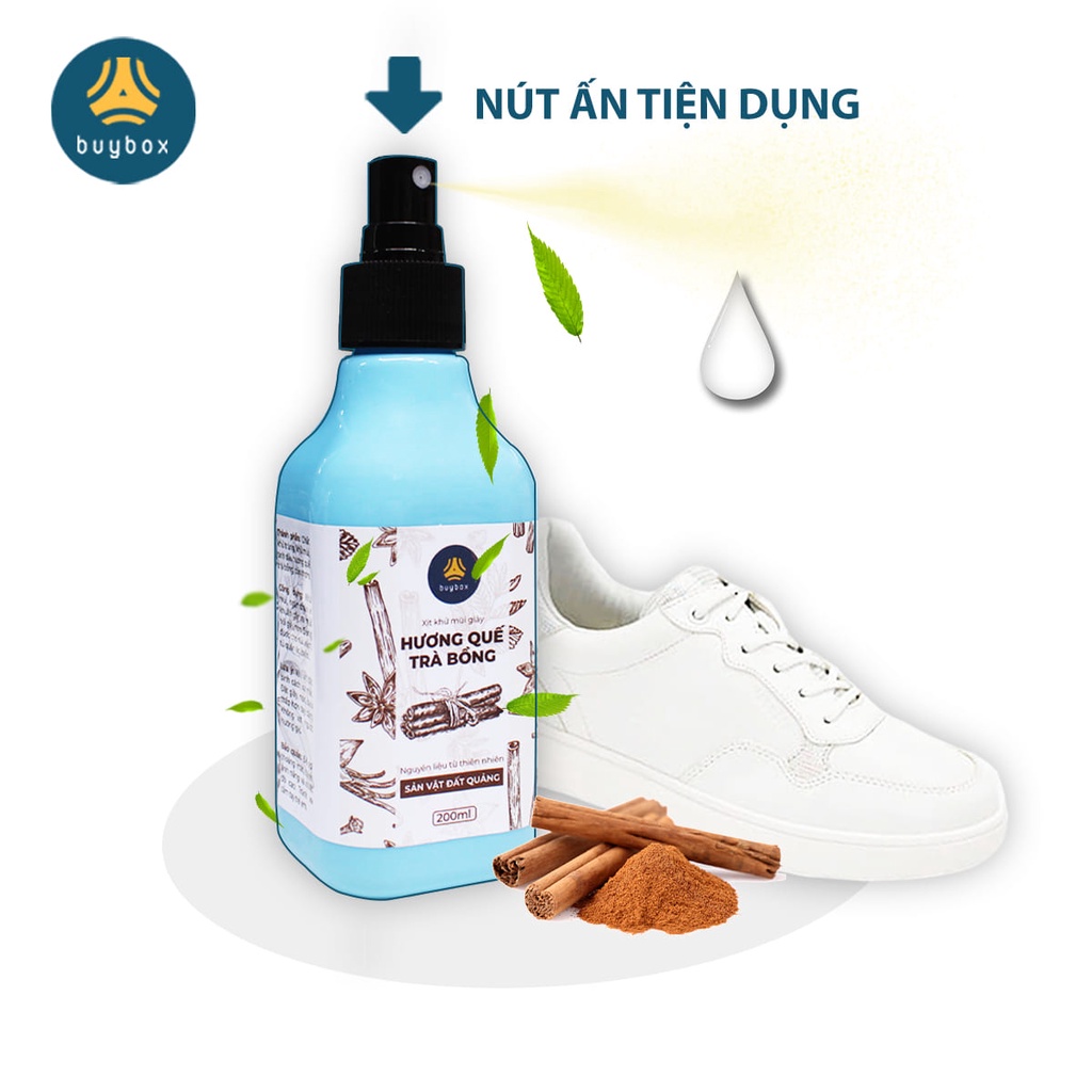 Xịt khử mùi giày dép hương quế trà bồng nguyên liệu tự nhiên,giúp ngăn ngừa vi khuẩn - buybox - BBPK236