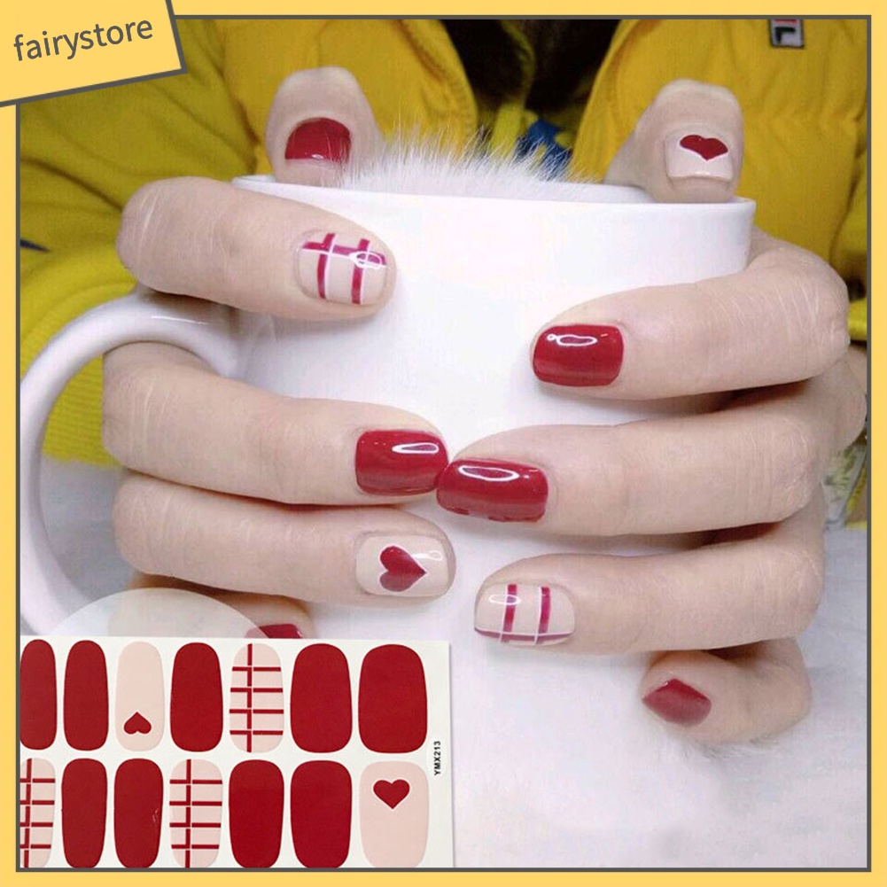 Set 14 tấm giấy dán móng 3D chống thấm nước