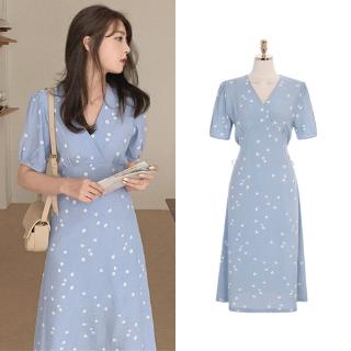 Váy ngắn tay voan hoa hàn quốc dành cho nữ