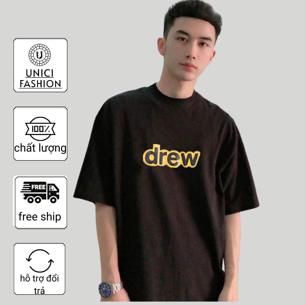 Áo Thun DREW UNICI áo thun nam cao cấp from rộng unisex áo phông tay lỡ thời trang Hàn Quốc AT301